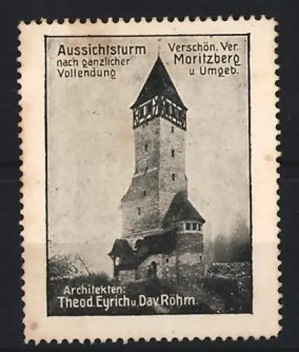 Reklamemarke Moritzberg, Aussichtsturm Verschönerungsverein Moritzberg und Umgebung