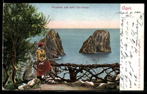 AK Capri, Faraglioni visti dalla Villa Krupp