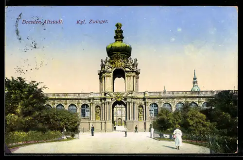 AK Dresden, Kgl. Zwinger, Frontansicht