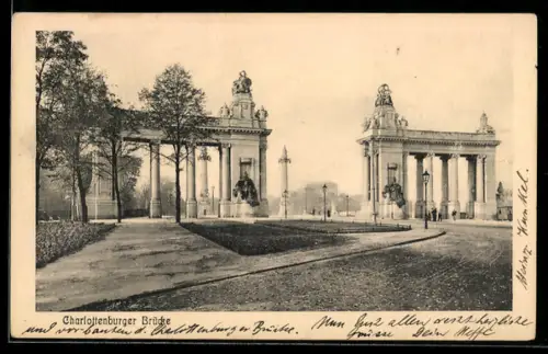 AK Berlin-Charlottenburg, Charlottenburger Brücke, Panorama