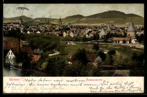 AK Goslar, Totalansicht aus der Vogelschau