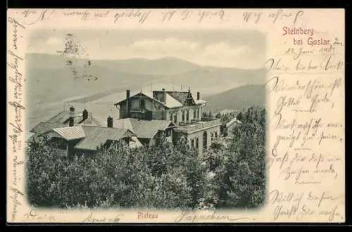 AK Steinberg bei Goslar, Plateau aus der Vogelschau