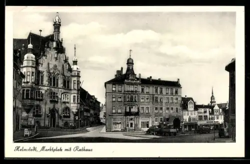 AK Helmstedt, Marktplatz mit Rathaus