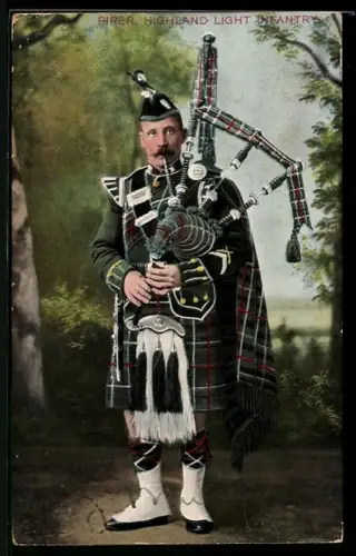 AK Schottischer Soldat mit Dudelsack, Highland Light Infantry