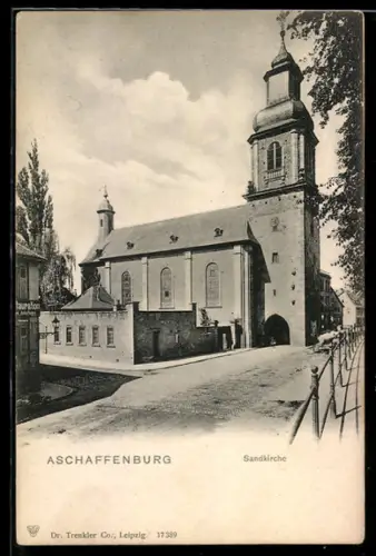 AK Aschaffenburg, Blick zur Sandkirche