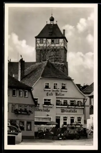 AK Bischofsheim /Rhön, Café Keller, Bes. Fritz Keller