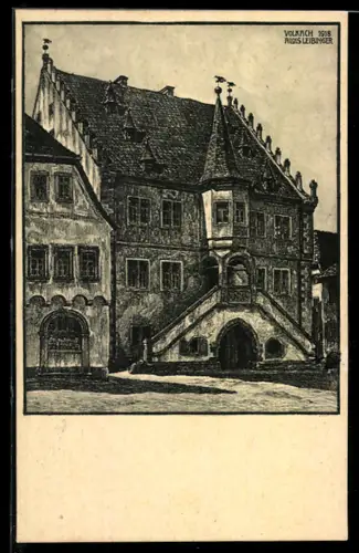 Künstler-AK Volkach a. M., Am Rathaus