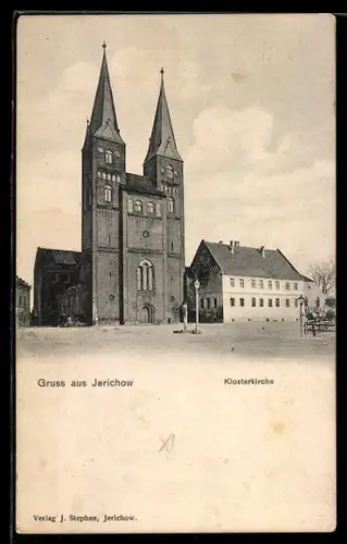 AK Jerichow, Blick zur Klosterkirche