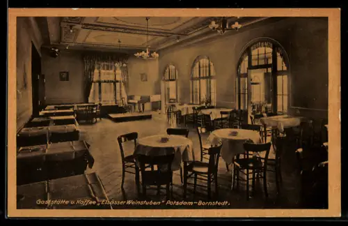 AK Potsdam-Bornstedt, Gasthaus Elsässer Weinstuben, Inh. A. Pitzschk, Innenansicht
