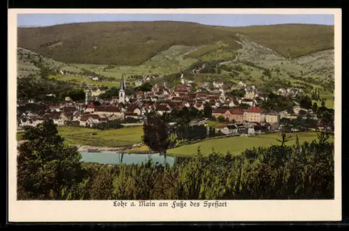 AK Lohr a. Main, Ortsansicht aus der Vogelschau