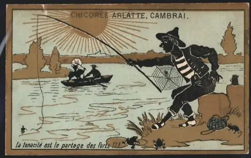 Sammelbild Cambrai, Arlatte & Cie., Chicorée, Anger mit Spinnennetz