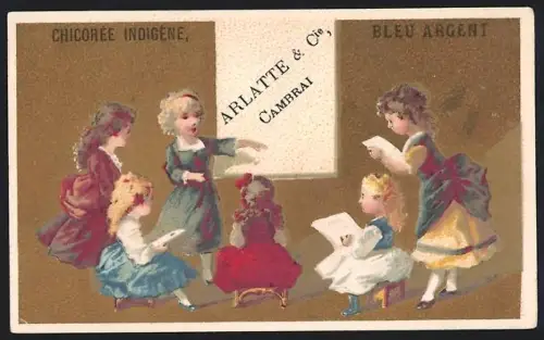 Sammelbild Cambrai, Arlatte & Cie., Chicorée, Kidner sitzen in einem Kreis