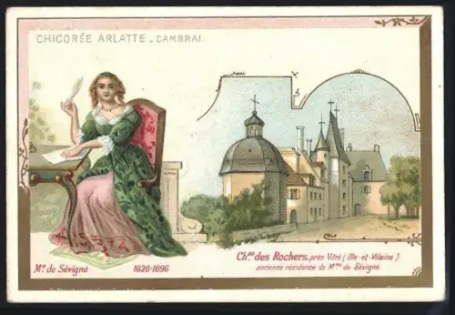 Sammelbild Cambrai, Arlatte & Cie., Chicorée, Mme. de Sévigné, Château des Rochers