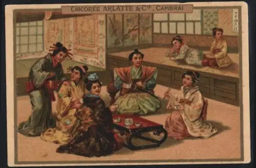 Sammelbild Cambrai, Arlatte & Cie., Chicorée, Samurai beim Essen