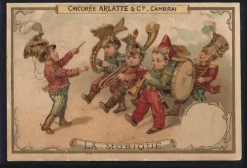 Sammelbild Cambrai, Chicoree Arlatte, Knaben in Uniform als Marschkapelle