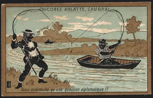 Sammelbild Cambrai, Chicoree Arlatte, Angler mit verhakter Montage