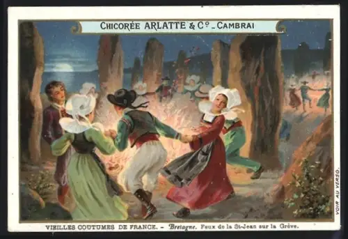 Sammelbild Cambrai, Chicoree Arlatte, Bretagne, Feux de la St. Jean sur la Greve