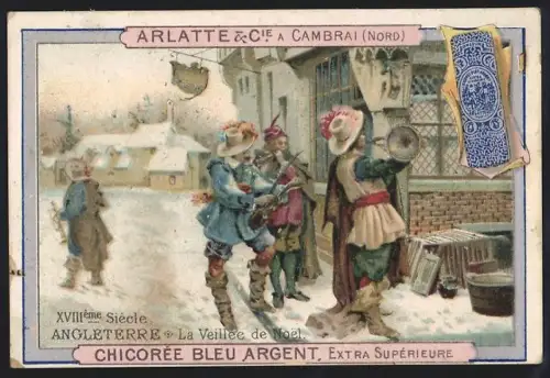 Sammelbild Cambrai, Chicoree Arlatte, Angleterre, La Veillee de Noel 1800