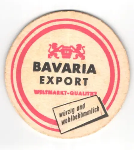Bierdeckel Bavaria Export, Logo mit Löwen