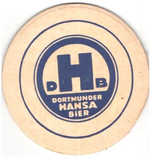 Bierdeckel Dortmund, Dortmunder Hansa Bier, Logo