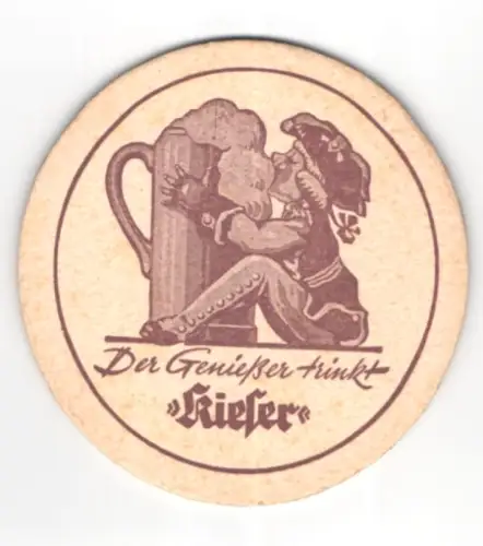 Bierdeckel Dinkelsbühl, Brauhaus Gehring & Höhenberger, Der Geniesser trinkt Kiefer