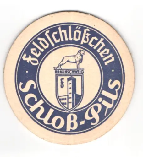 Bierdeckel Braunschweig, Feldschlösschen Schloss-Pils, Logo