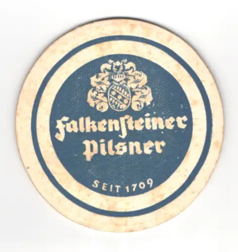 Bierdeckel Falkenstein, Falkensteiner Pilsner, seit 1709, Wappen