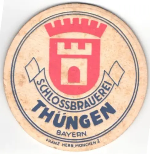 Bierdeckel Thüngen /Bayern, Schlossbrauerei, Wappen