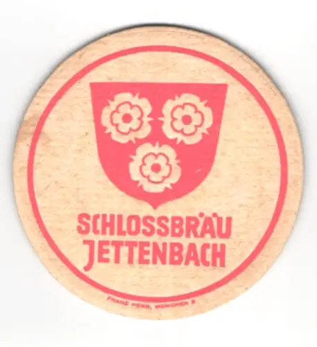Bierdeckel Jettenbach, Schlossbrauerei, Wappen