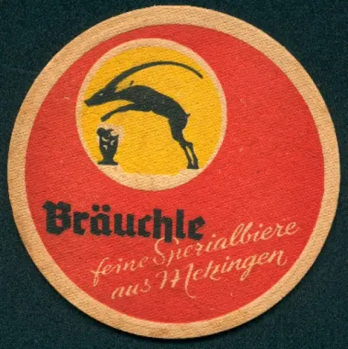 Bierdeckel Metzingen, Bräuchle, Feine Spezialbiere