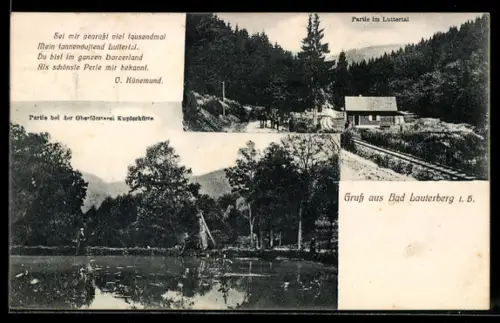 AK Bad Lauterberg i. H., Partie im Luttertal, Partie bei der Oberförsterei Kupferhütte