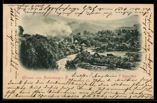 AK Herzberg i. H., Ortspartie im Siebertal