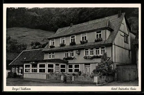 AK Zorge /Südharz, Hotel Deutsches Haus, Inh. Fr. Lieffers