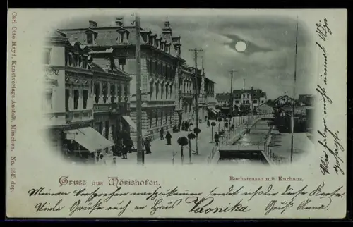 Mondschein-AK Wörishofen, Bachstrasse mit Kurhaus
