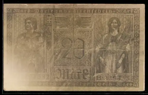 AK Darlehenskassenschein zu 20 Mark, Geld