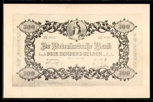 AK Holländischer Geldschein, 100 Gulden