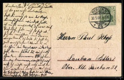 AK Geld, Banknote mit 1000 Grüssen