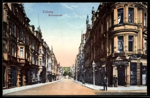 AK Coburg, Abendstimmung in der Mohrenstrasse