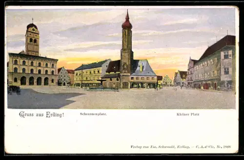 AK Erding, Schrannenplatz und kleiner Platz