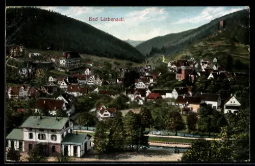 AK Bad Liebenzell, Ortsansicht aus der Vogelschau
