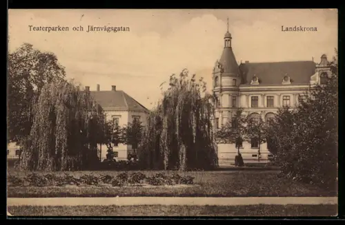 AK Landskrona, Teaterparken och Järnvägsgatan