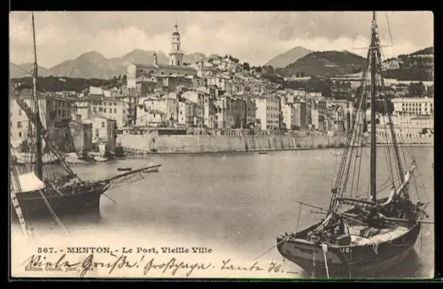 AK Menton, Le Port, Vieille Ville