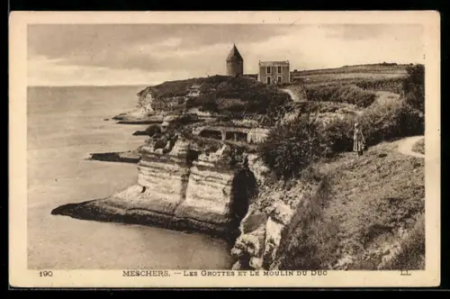AK Meschers, Les Grottes et le Moulin du Duc