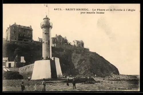 AK Saint-Brieuc, Le Phare et la Pointe à lAigle par marée basse