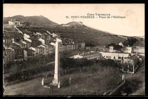 AK Port-Vendres, Place de l`Obélisque