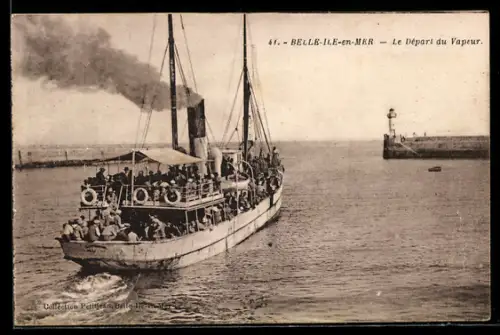 AK Belle-Ile-en-Mer, Le Départ du Vapeur