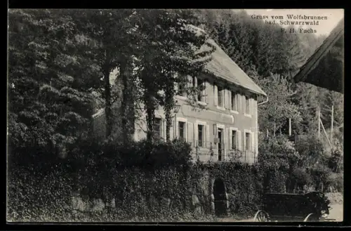 AK Wolfsbrunnen /bad. Schwarzwald, Gasthaus H. Fuchs