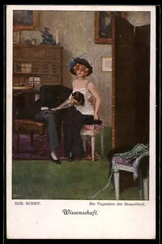 Künstler-AK Robert Schiff: Die Tugenden der Menschheit, Wissenschaft
