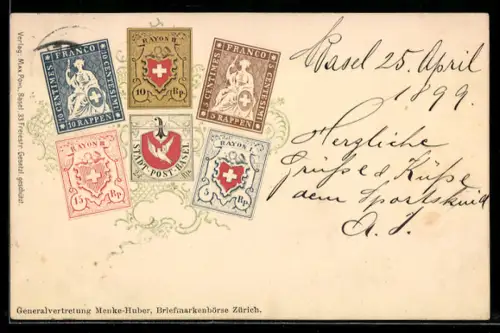 AK Schweiz, Briefmarken