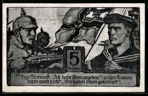 AK Hamburg, Opfertag für Heer und Marine 1916, Portraits von Soldaten